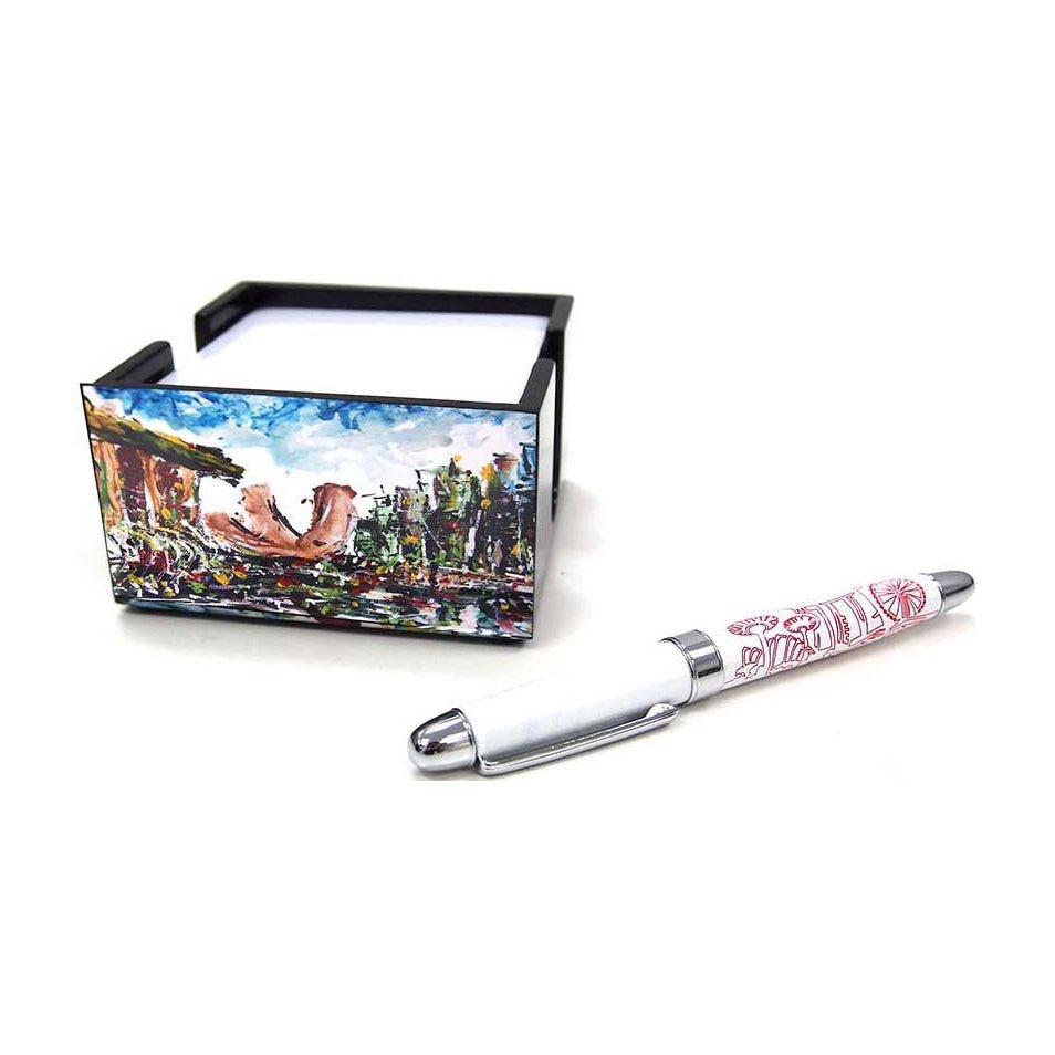 Notelet Memo Pad Holder, Singapore City (Qua x ART:DIS) - Marina Bay Sands - Qua | Distinctive Gifts