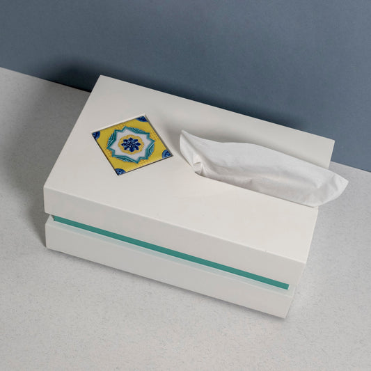 Tissue Box (Blue Lily), Ivory Nyonya - Qua | Distinctive Gifts