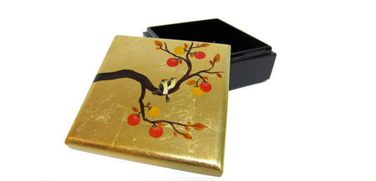 Trinket Box, Persimmons & Birds - Qua | Distinctive Gifts