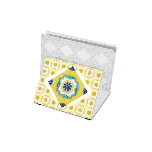 Business Card Stand, Ivory Nyonya (Blue Lily) - Qua | Distinctive Gifts