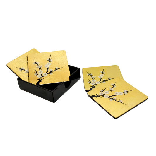 Coasters, Set of 4, Cherry Blossom - Qua | Distinctive Gifts
