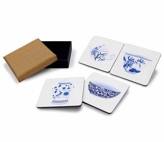Coasters, Set of 4, Chinoiserie (Combo) - Qua | Distinctive Gifts