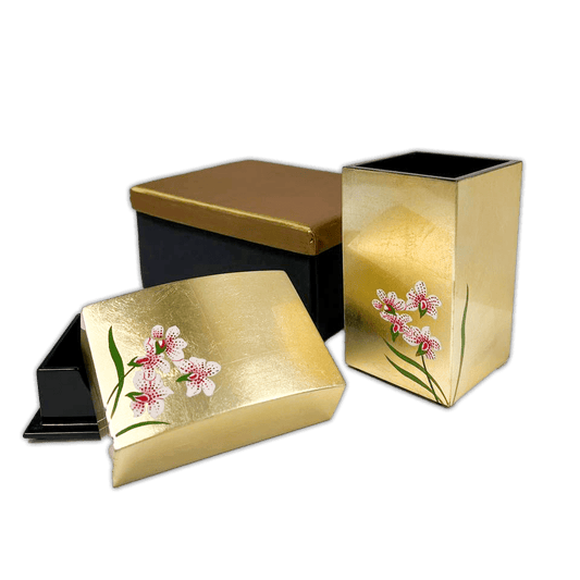 Desk Accessories A ( Business Card Box & Pen Holder ) - Orchid - Qua | Distinctive Gifts