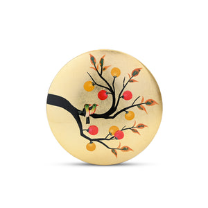 Round Trinket Box, Persimmons & Birds