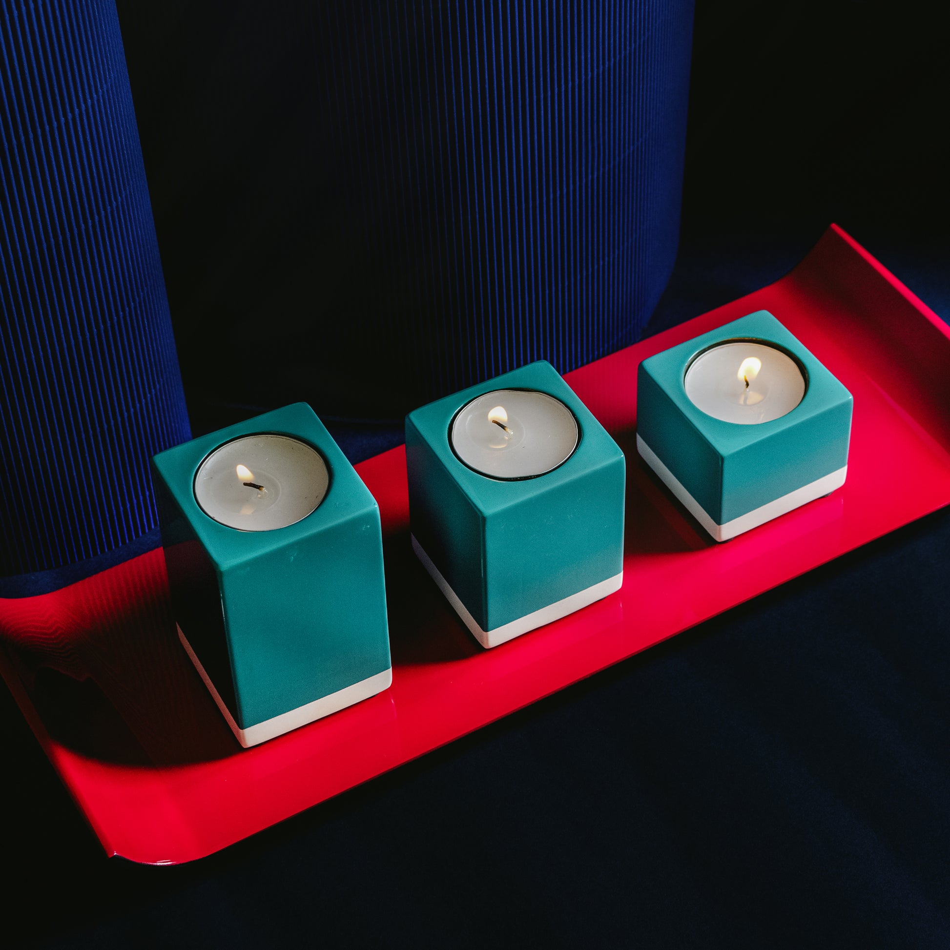 Tealight Holder Set of 3, Just Colour