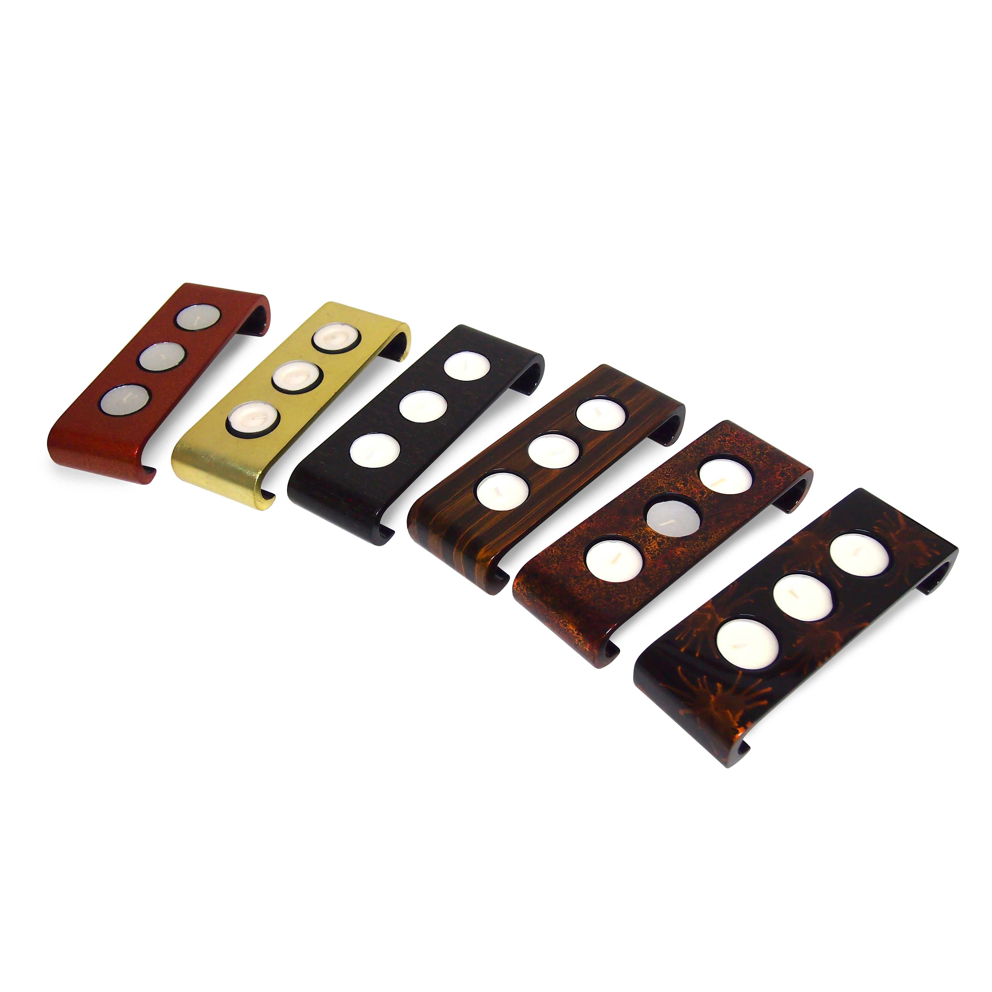 Bonsai Tealight Holder of 3, Gemstones