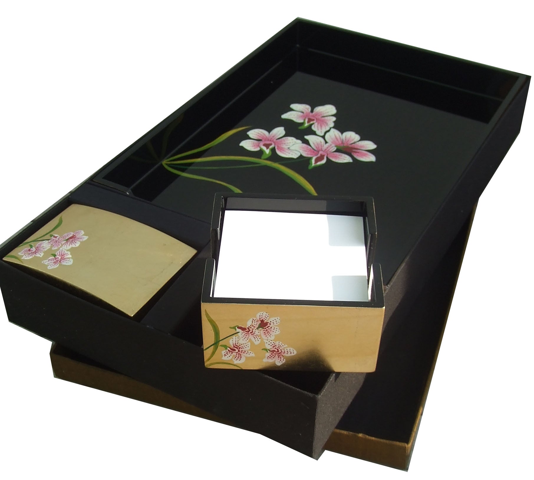 Desk Set D (In-Tray, Business Card Box & Notelet Holder) - Orchid