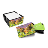 Desk Set (S) - Business Card Box + Notelet / Memo Pad Holder - City In Blossom