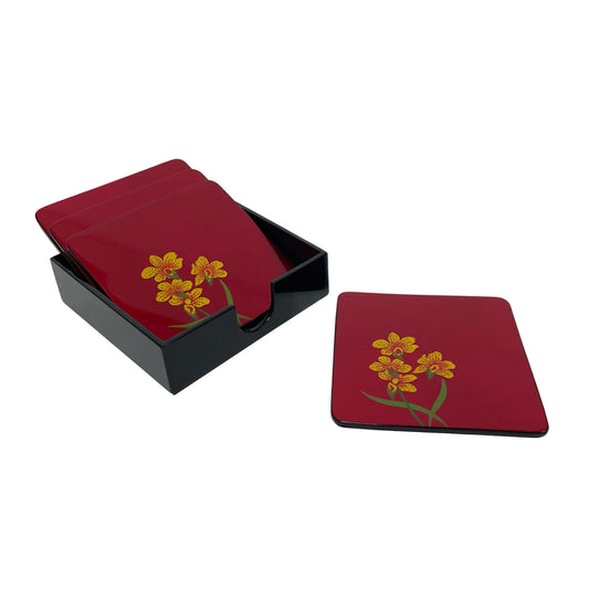 Coasters, Set of 4, Orchid