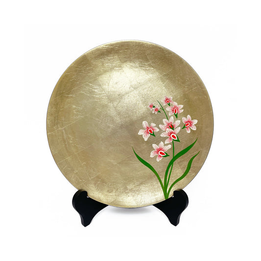 Display Plate with Stand, Round, Orchid