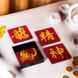 Coasters, Set of 4, Golden Gallop