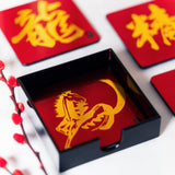 Coasters, Set of 4, Golden Gallop