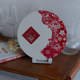 Display Plate with Stand, Harmony Tapestry