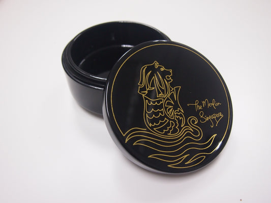 Round Trinket Box, One Line Singapore (The Merlion)