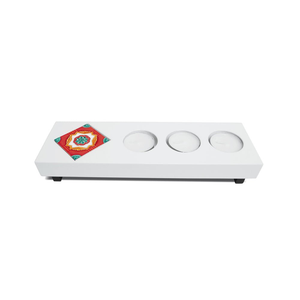 Bonsai Tealight Holder (Aqua Lily), Ivory Nyonya - Qua | Distinctive Gifts