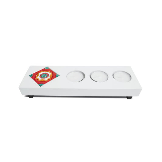 Bonsai Tealight Holder (Aqua Lily), Ivory Nyonya - Qua | Distinctive Gifts