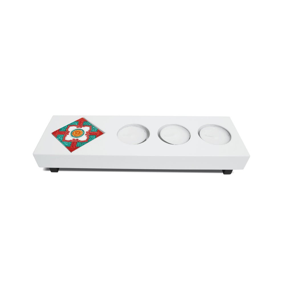 Bonsai Tealight Holder (Orange Peony), Ivory Nyonya - Qua | Distinctive Gifts