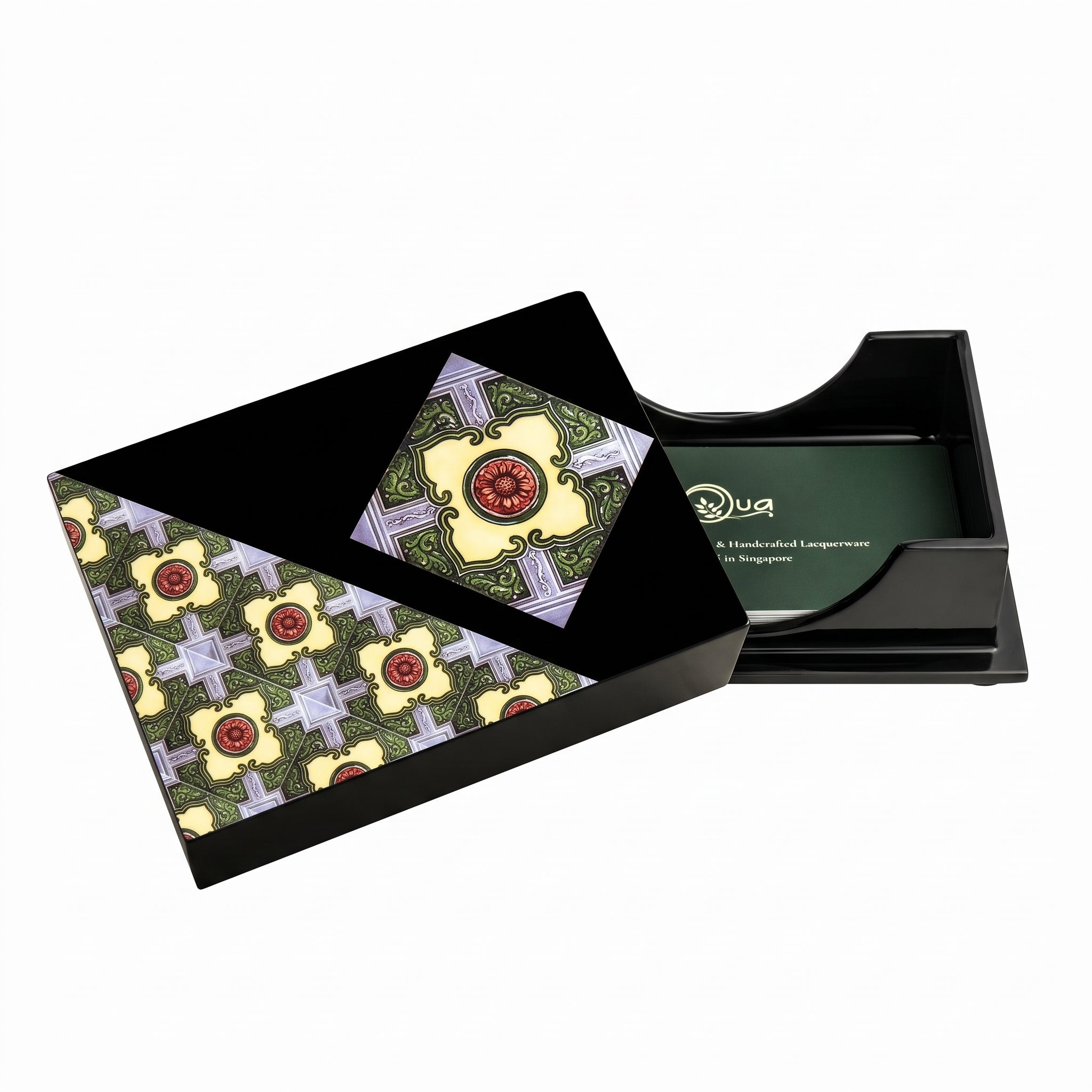 Business Card Box, Peranakan (Red Peony) - Qua | Distinctive Gifts