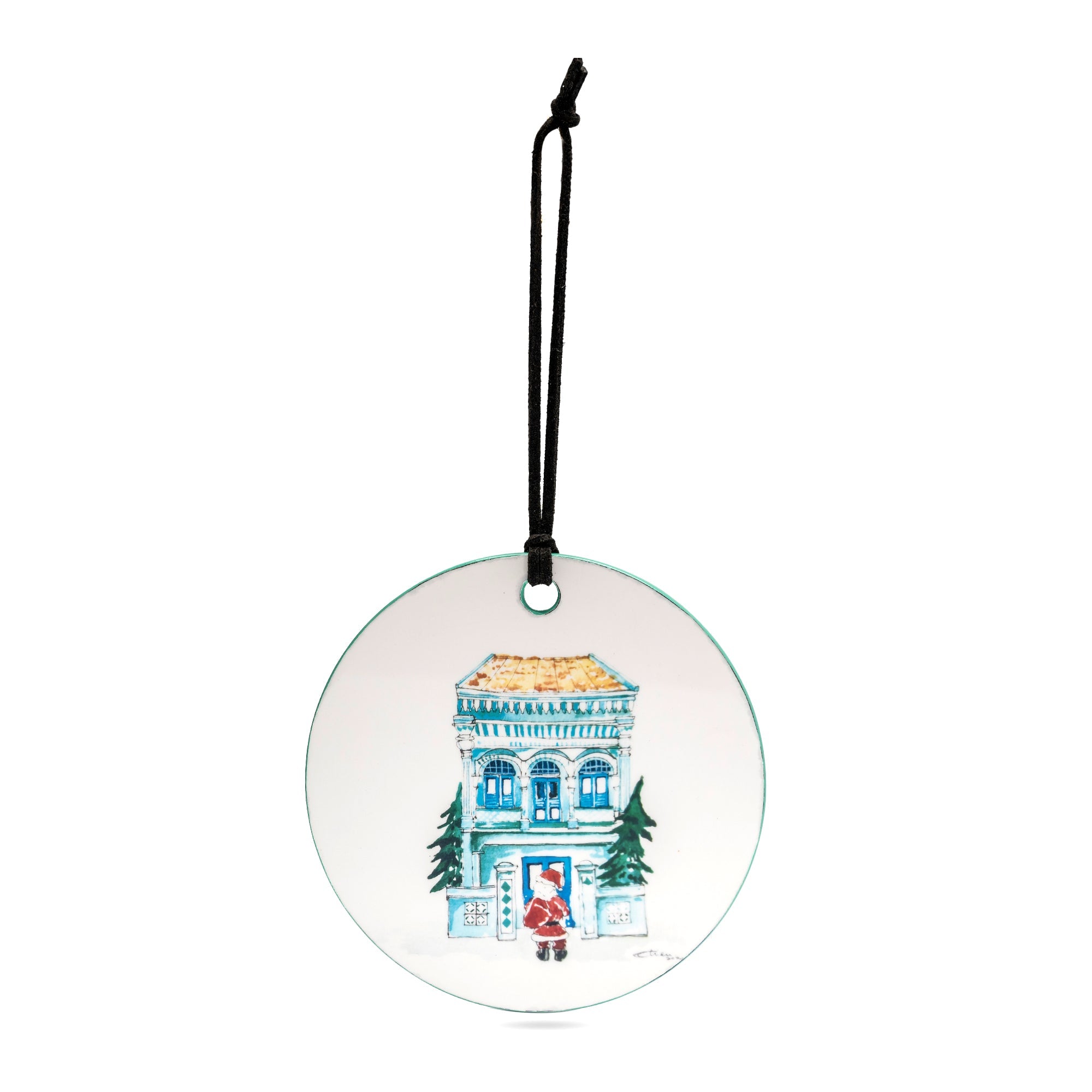 Christmas Ornaments, Set of 2, A Singapore Christmas Trail (Santa) - Qua | Distinctive Gifts
