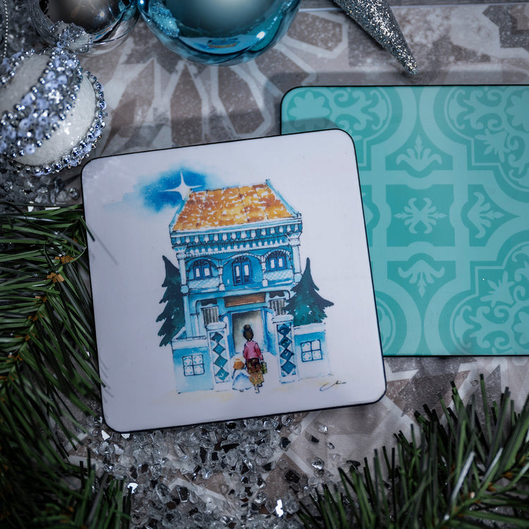 Coaster Set of 5, A Singapore Christmas Trail - Qua | Distinctive Gifts