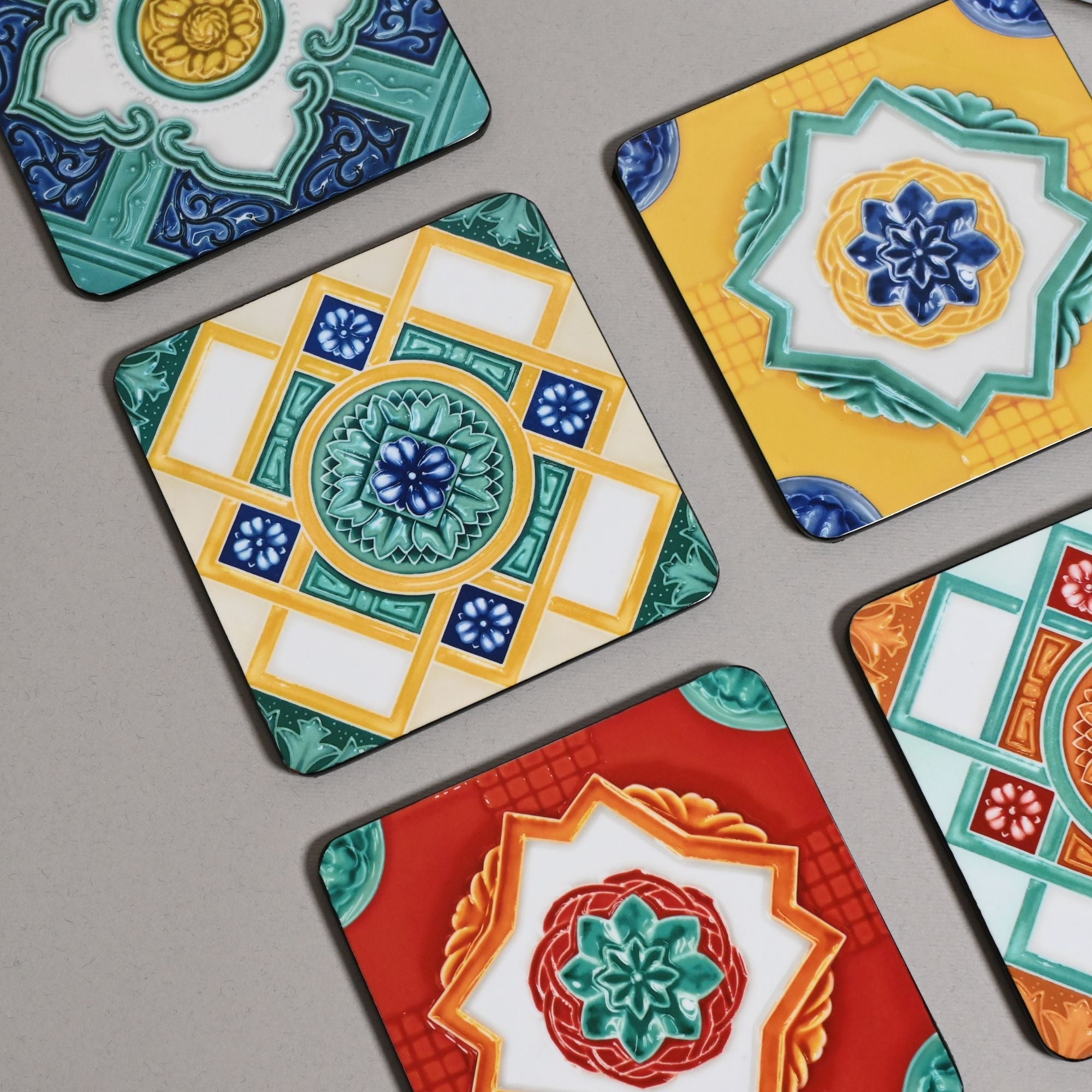 Coasters, Set of 6, Ivory Nyonya - Qua | Distinctive Gifts