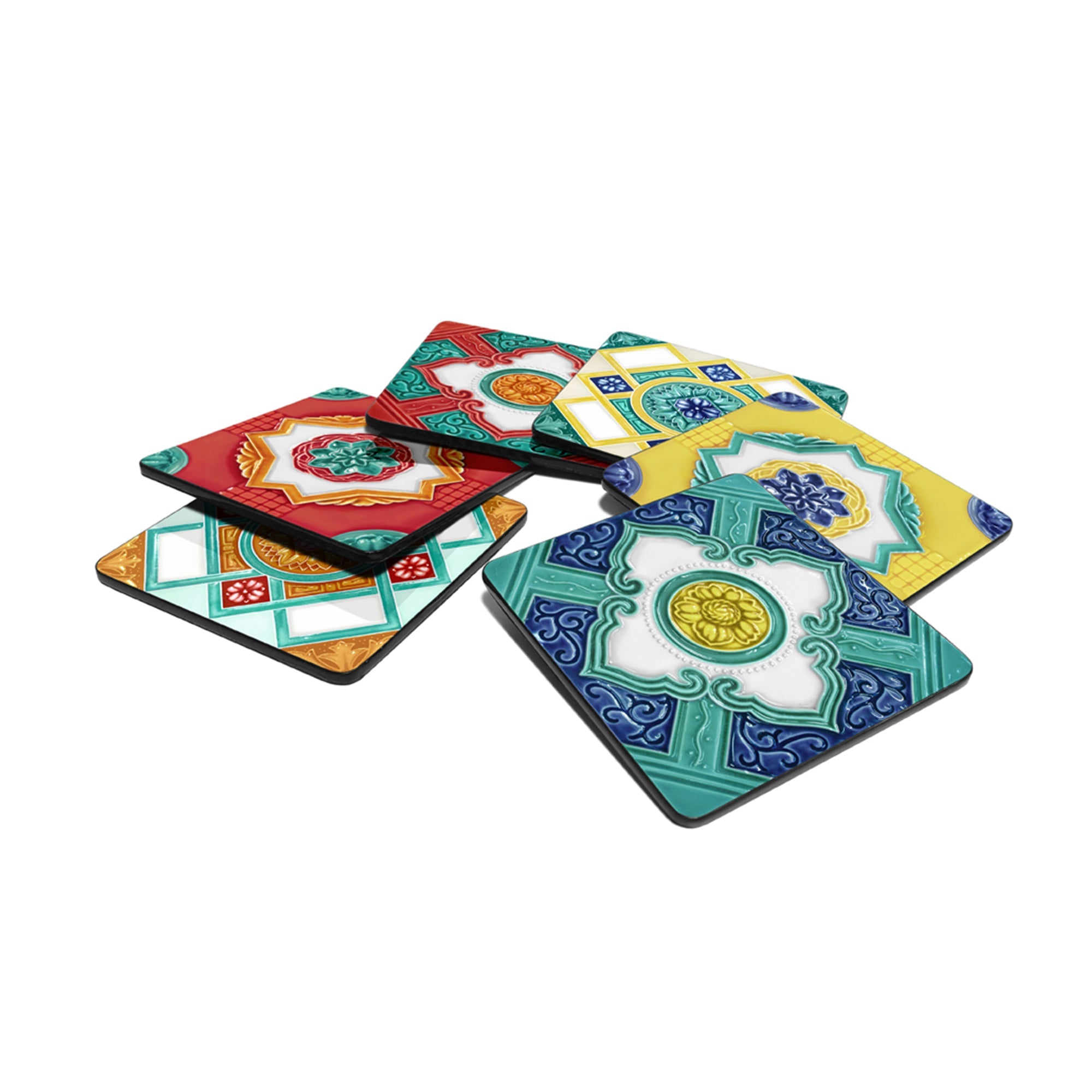 Coasters, Set of 6, Ivory Nyonya - Qua | Distinctive Gifts