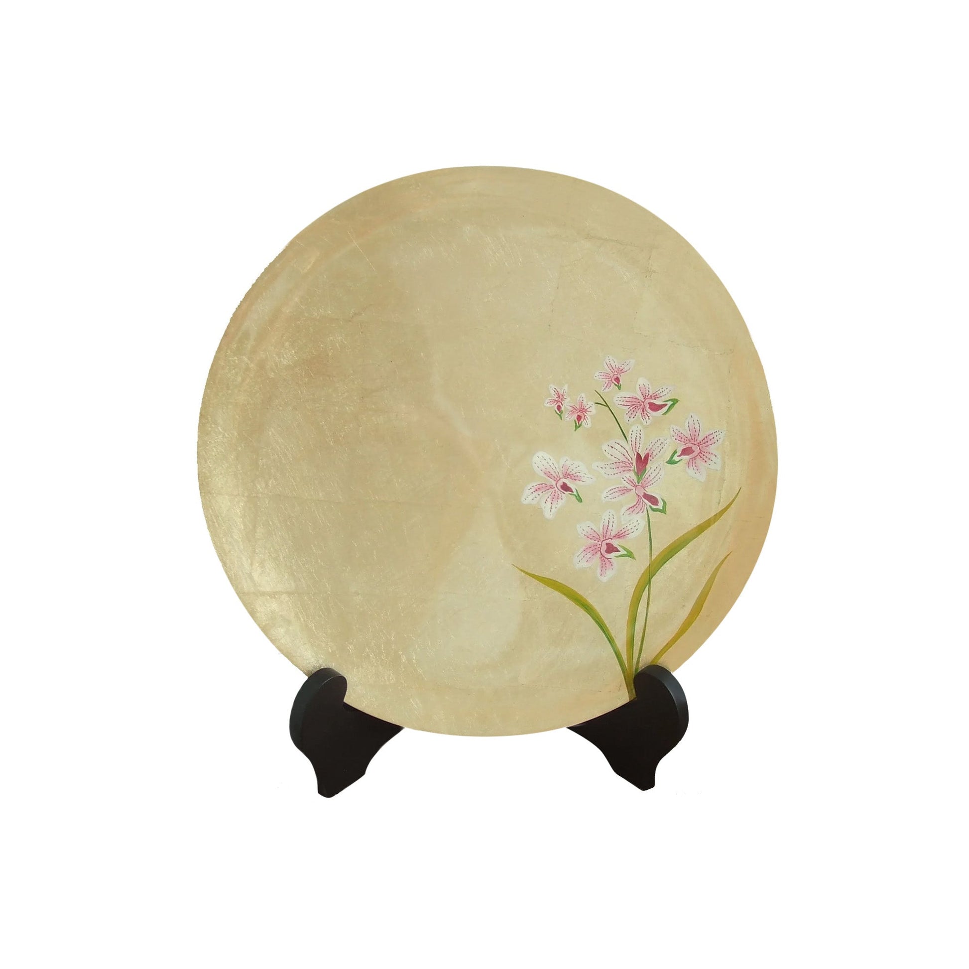 Display Plate with Stand, Round, Orchid - Qua | Distinctive Gifts