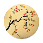 Eight Treasures Box, Round (L), Persimmons & Birds - Qua | Distinctive Gifts