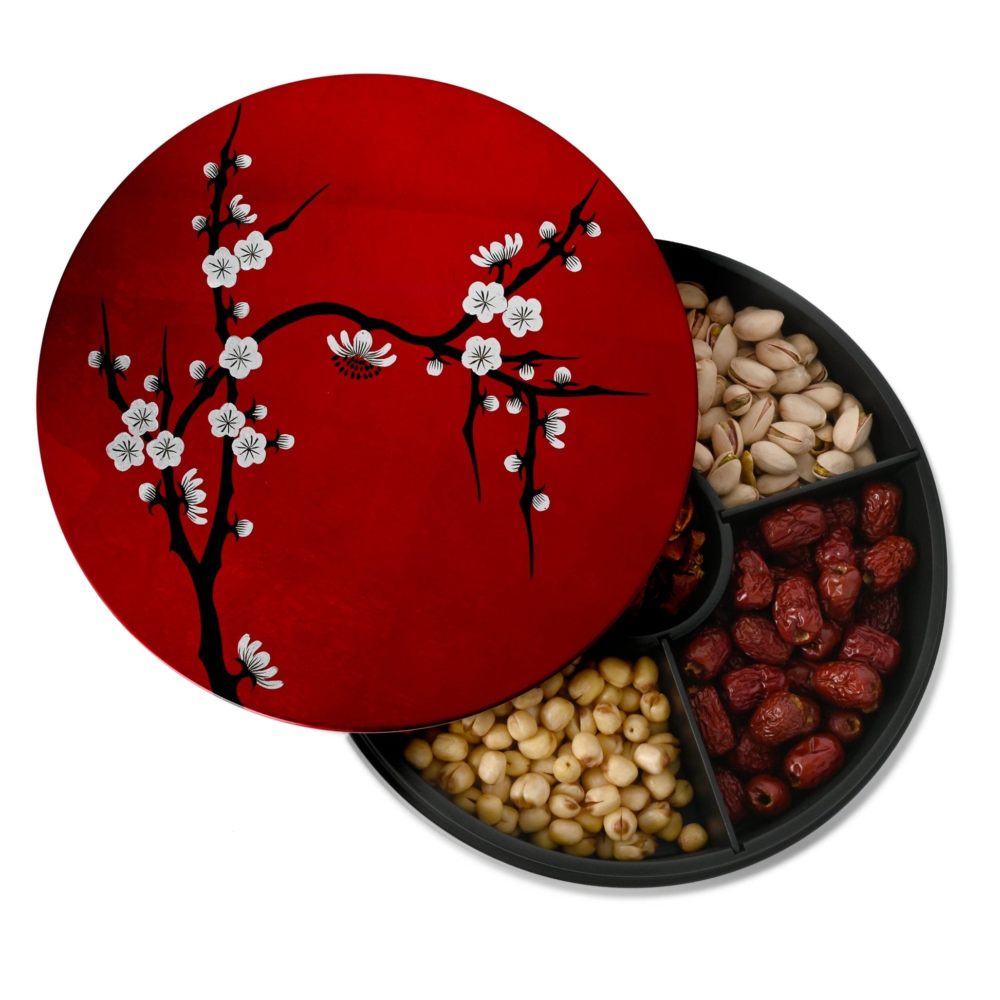 Eight Treasures Box, Round(S), Cherry Blossom - Qua | Distinctive Gifts
