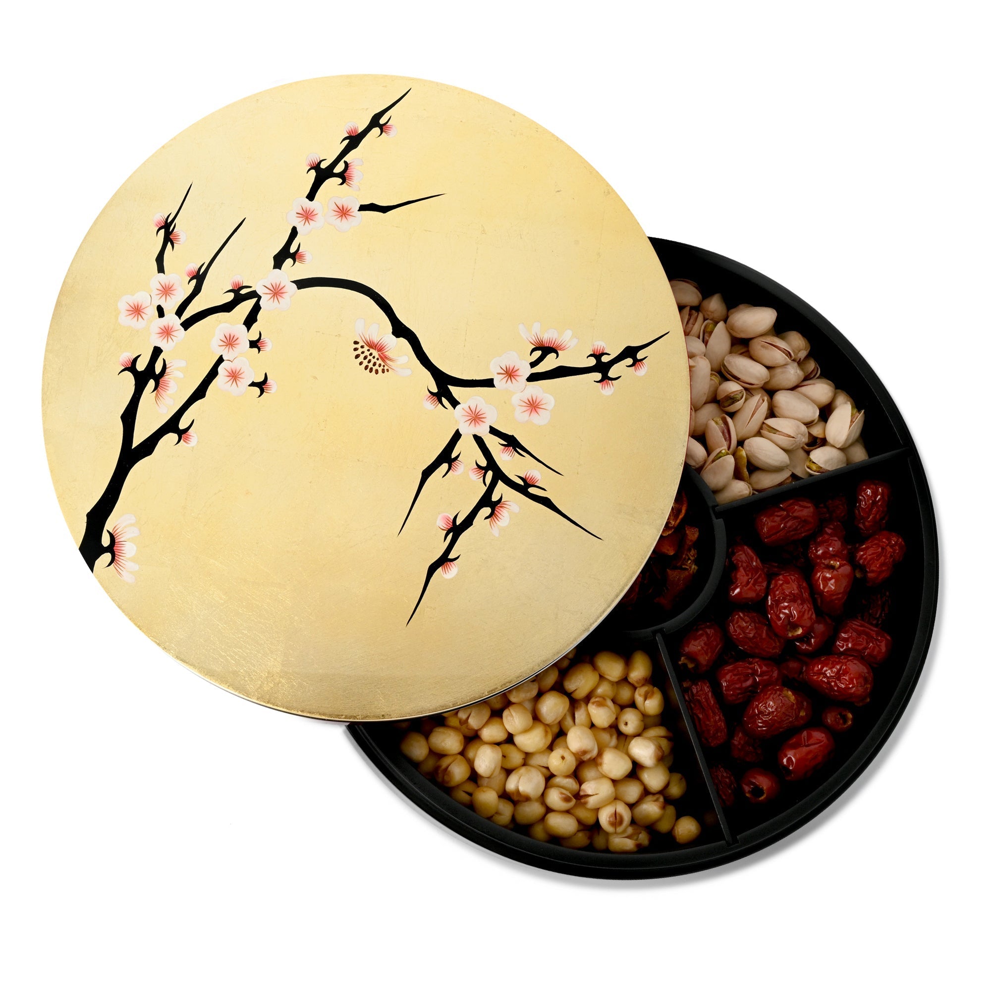 Eight Treasures Box, Round(S), Cherry Blossom - Qua | Distinctive Gifts
