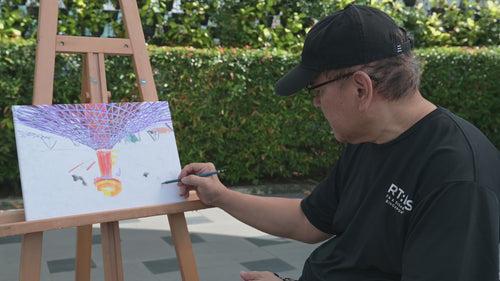Eugene drawing and painting in different angles
