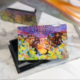 Desk Set (S) - Business Card Box + Notelet / Memo Pad Holder - City In Blossom