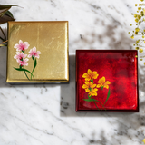 Desk Accessories B (Coaster, Set of 4 & Square Box) - Orchid