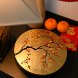 Eight Treasures Box, Round (L), Persimmons & Birds