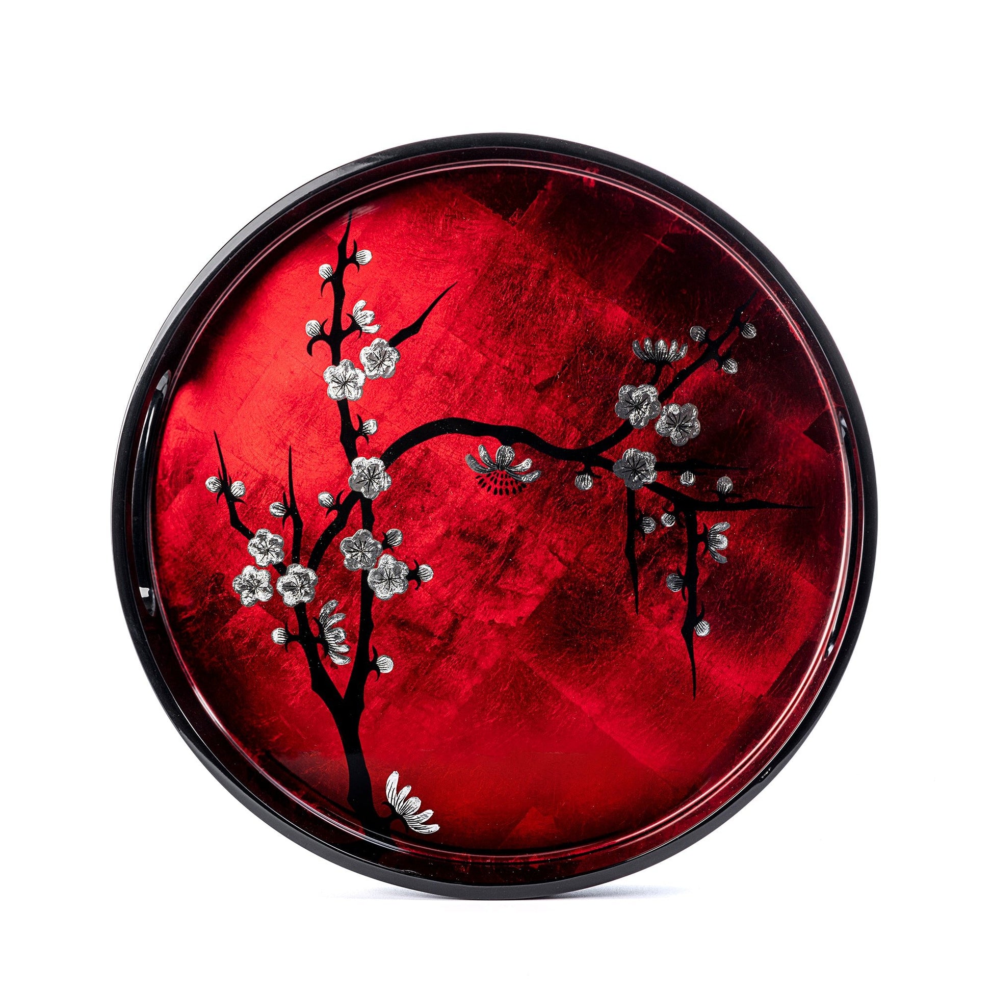 Round Serving Tray, Cherry Blossom - Qua | Distinctive Gifts