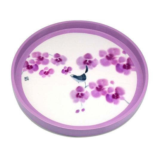 Round Serving Tray (Orchid), Joy - Qua | Distinctive Gifts