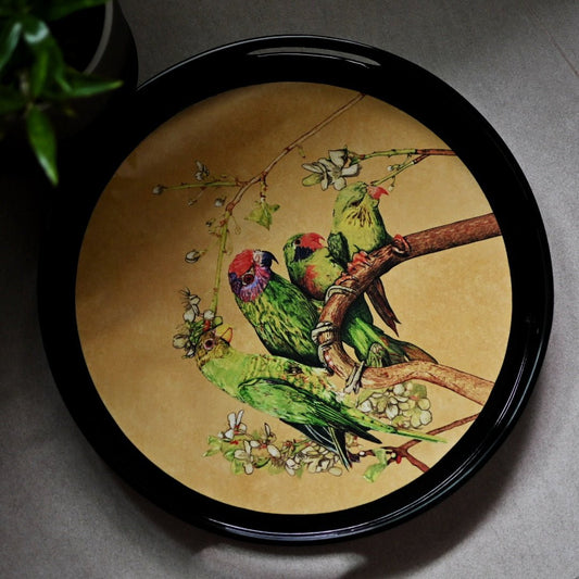 Serving Tray (Round), Pathlight Artist Showcase (Artwork by Selena Seow - Birds) - Qua | Distinctive Gifts
