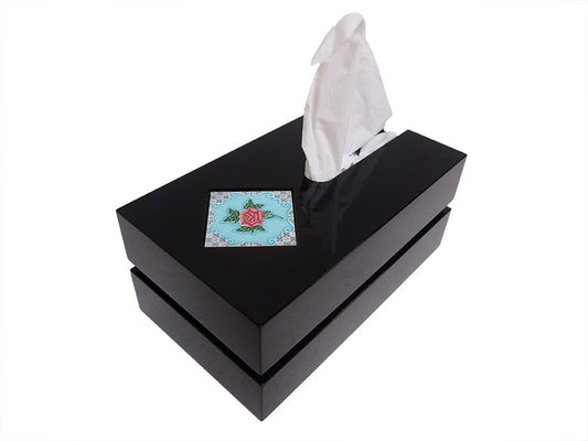 Tissue Box, Peranakan (Red Rose) - Qua | Distinctive Gifts