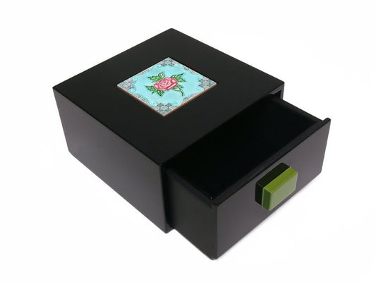 Treasure Box, Peranakan (Red Rose) - Qua | Distinctive Gifts