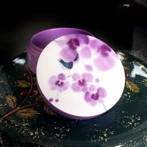 Trinket Box (Round), Joy (Orchid) - Qua | Distinctive Gifts