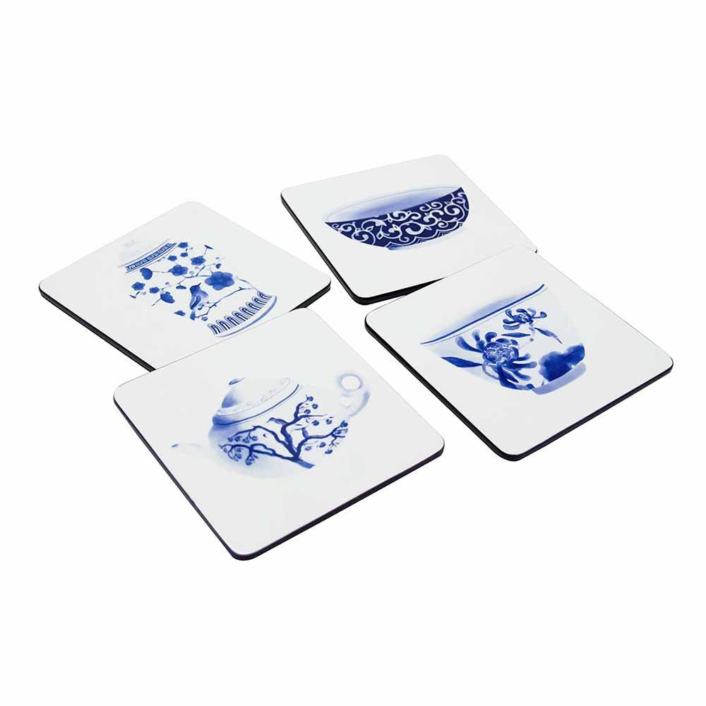 Coasters, Set of 4, Chinoiserie (Combo) - Qua | Distinctive Gifts