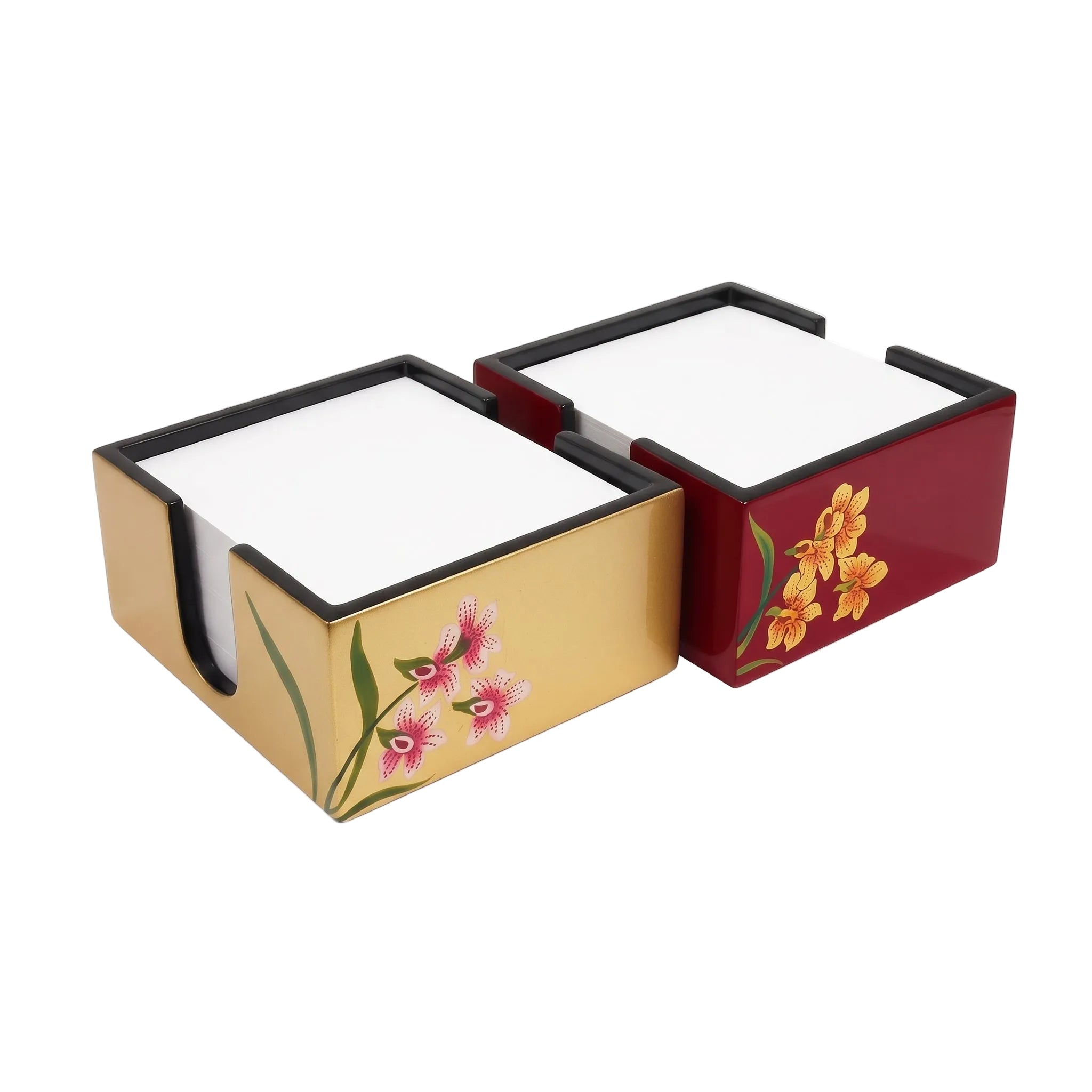 Notelet Holder (Gold/Red) - Orchid - Qua | Distinctive Gifts