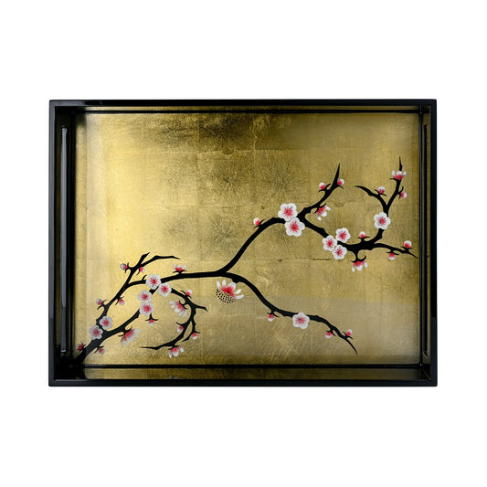 Rectangle Serving Tray, Cherry Blossom - Qua | Distinctive Gifts