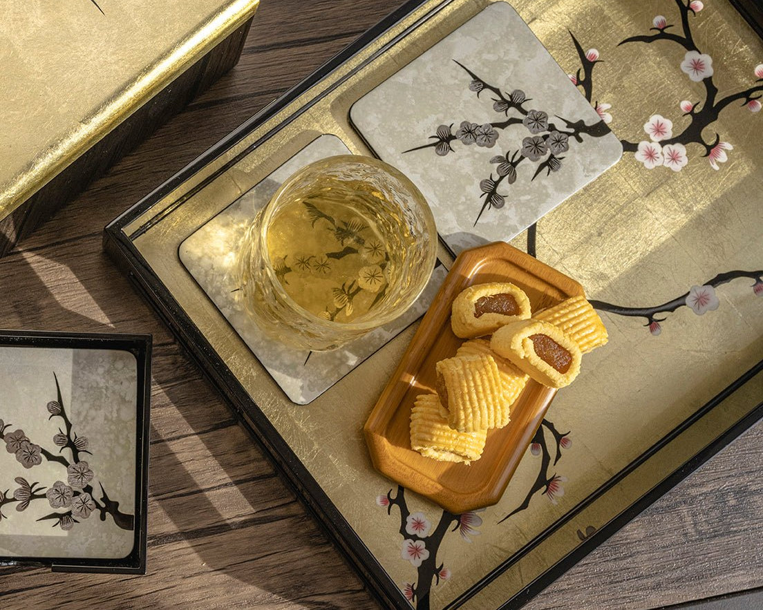 Rectangle Serving Tray, Cherry Blossom - Qua | Distinctive Gifts