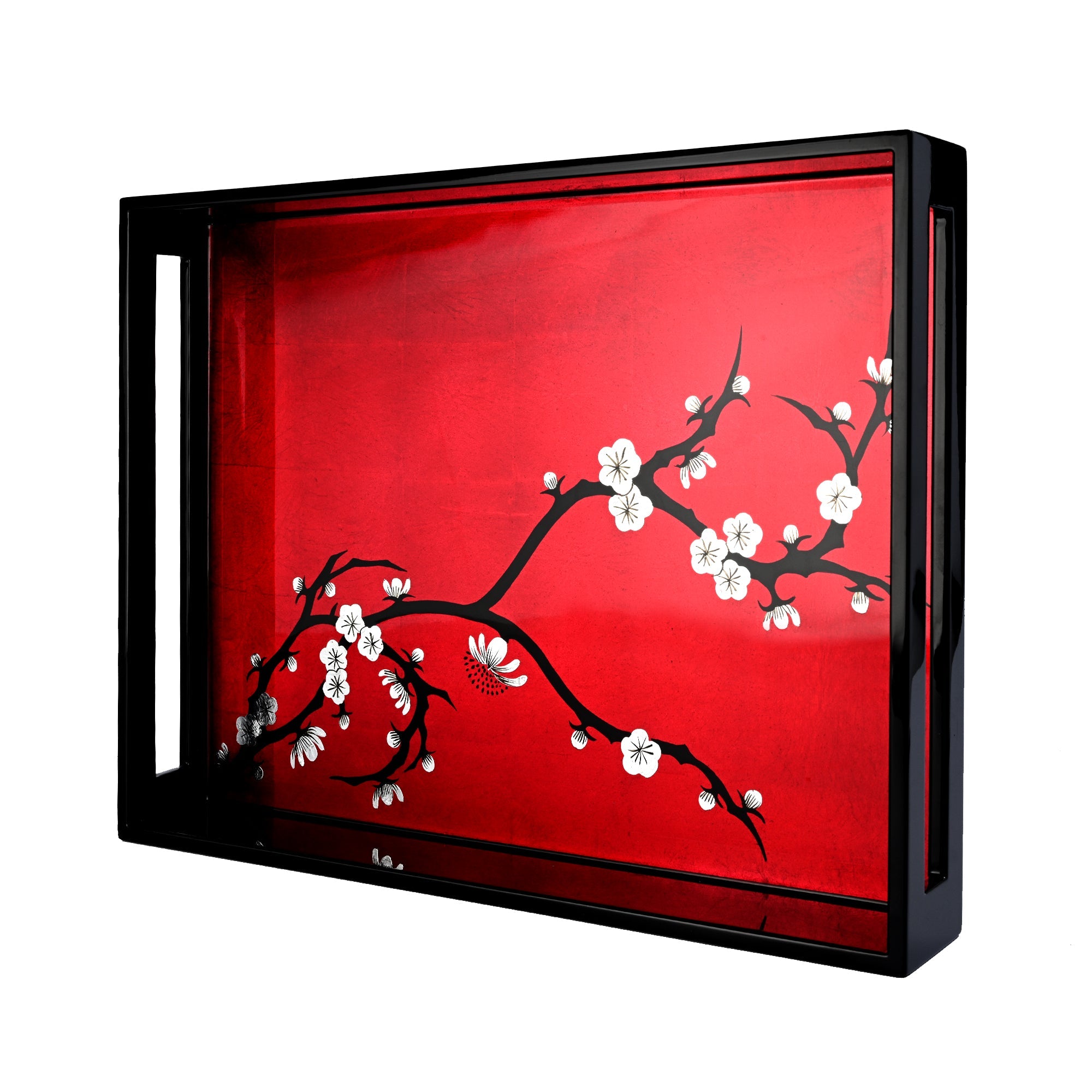 Rectangle Serving Tray, Cherry Blossom - Qua | Distinctive Gifts