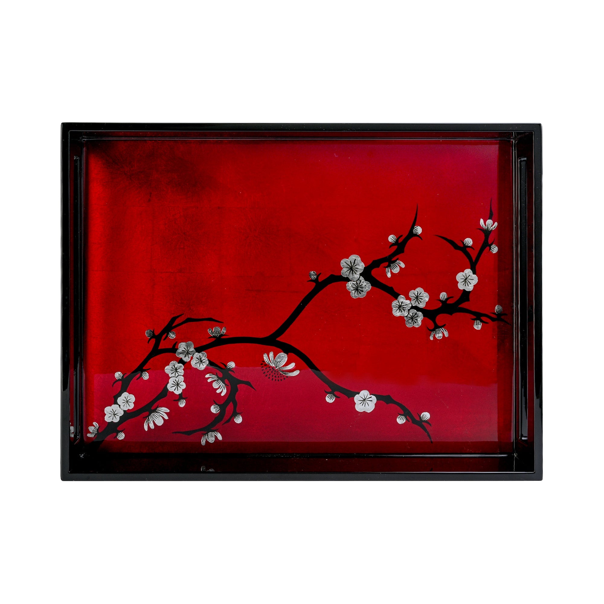Rectangle Serving Tray, Cherry Blossom - Qua | Distinctive Gifts