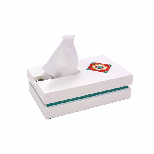 Tissue Box (Aqua Lily), Ivory Nyonya - Qua | Distinctive Gifts