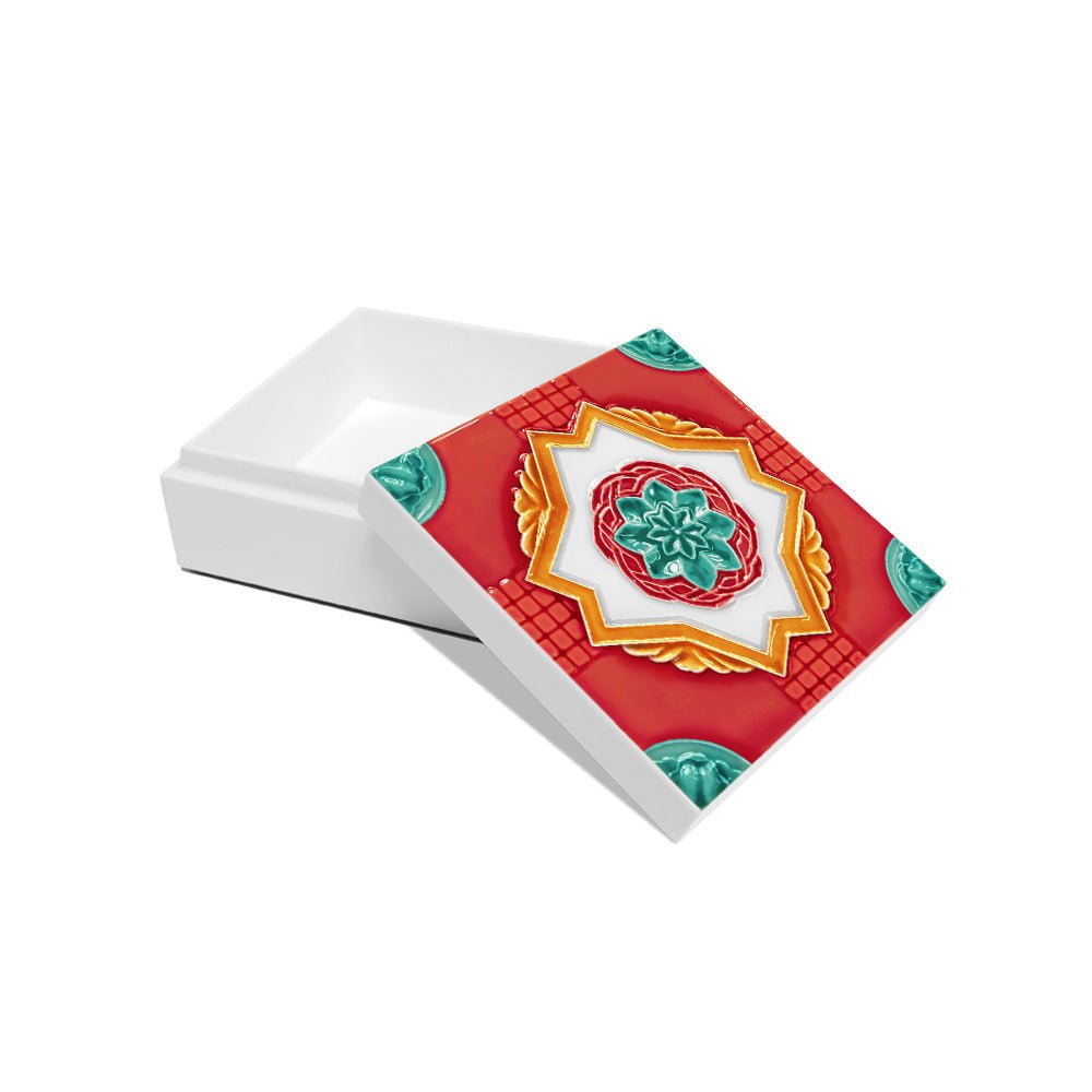 Trinket Box (Aqua Lily), Ivory Nyonya - Qua | Distinctive Gifts