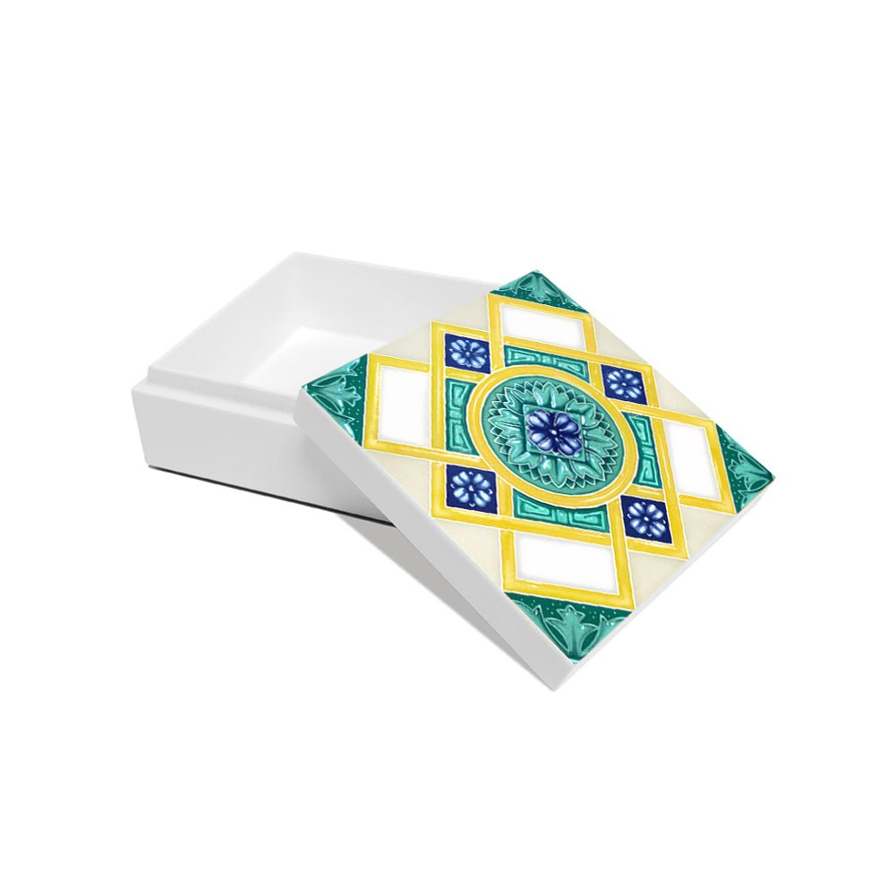 Trinket Box (Blue Clover), Ivory Nyonya - Qua | Distinctive Gifts