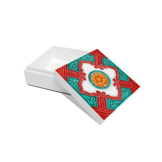 Trinket Box (Orange Peony), Ivory Nyonya - Qua | Distinctive Gifts